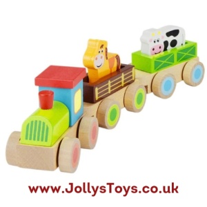 Wooden Farm Train with Animals